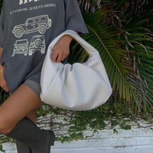 white puffy shoulder bag